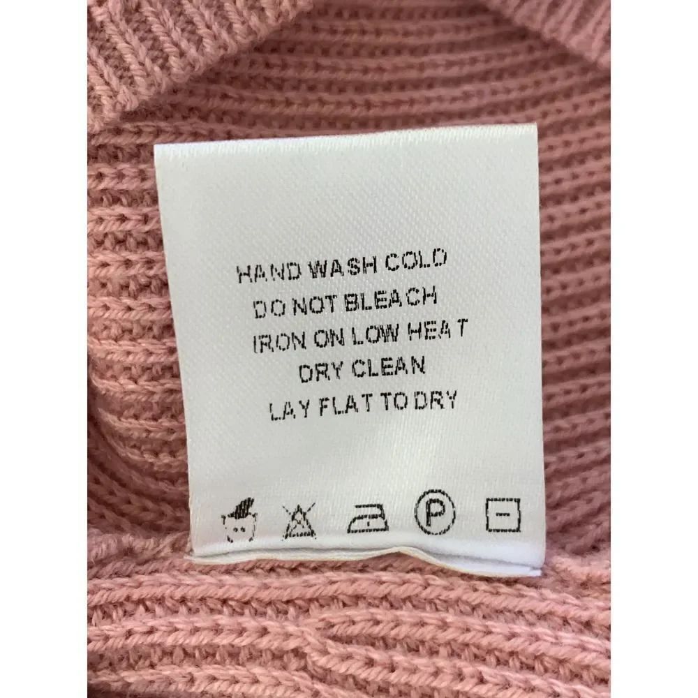 One Grey Day Pink Mock Neck Sleeveless Wool Blend Knit Sweater Tunic Size Small - Picture 11 of 12